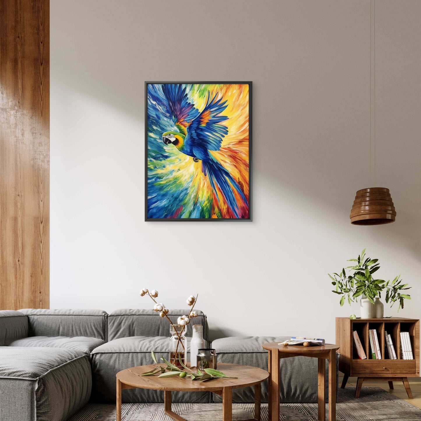 Bloom Burst-Parrot-Luxurious-Wildlife & Animals-3D Textured Wall Art | UV Embossed Canvas Wall Frame for Home decor