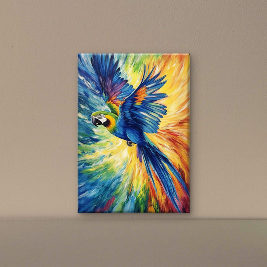 Bloom Burst-Parrot-Luxurious-Wildlife & Animals-3D Textured Wall Art | UV Embossed Canvas Wall Frame for Home decor
