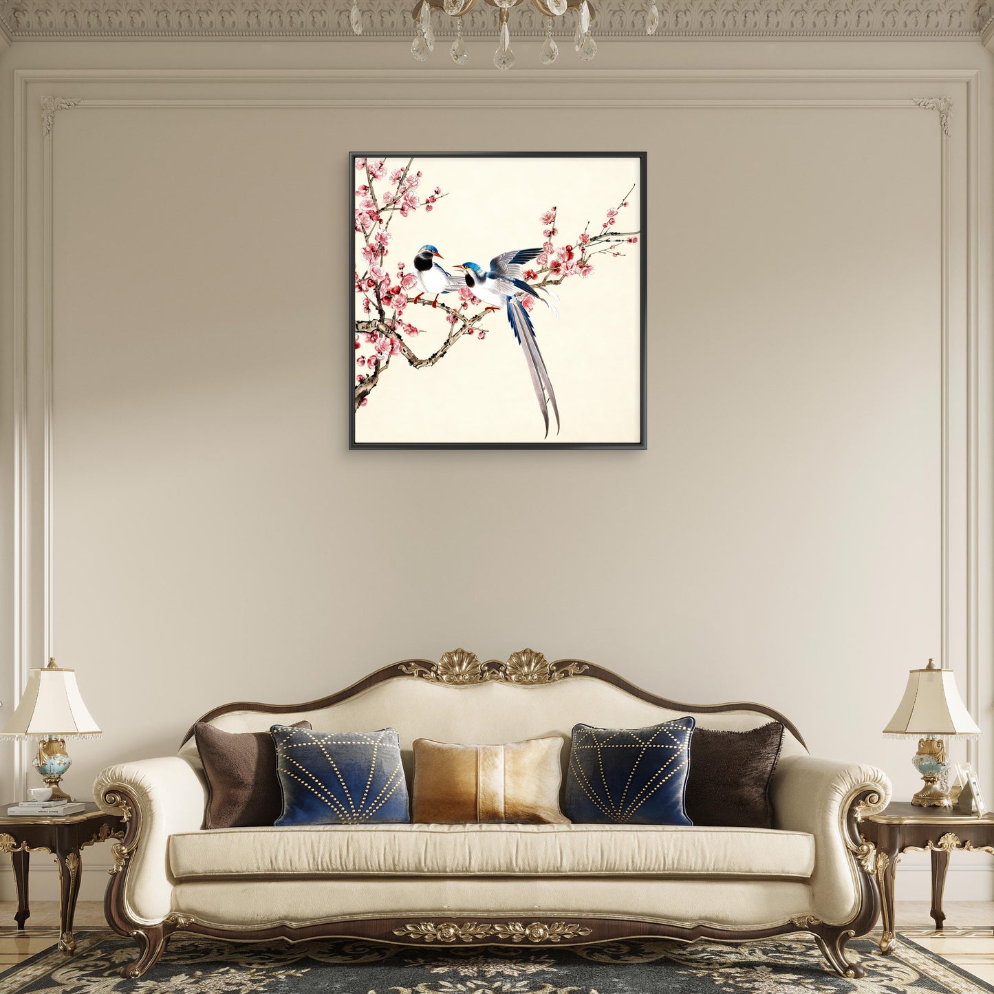 Blossoms in Spring-Luxurious-Wildlife & Animals-3D Textured Wall Art | UV Embossed Canvas Wall Frame for Home decor