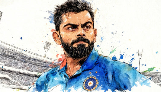 Blue Splash Virat Kohli-Luxurious-Lifestyle & Hobbies-3D Textured Wall Art | UV Embossed Canvas Wall Frame for Kids room and office