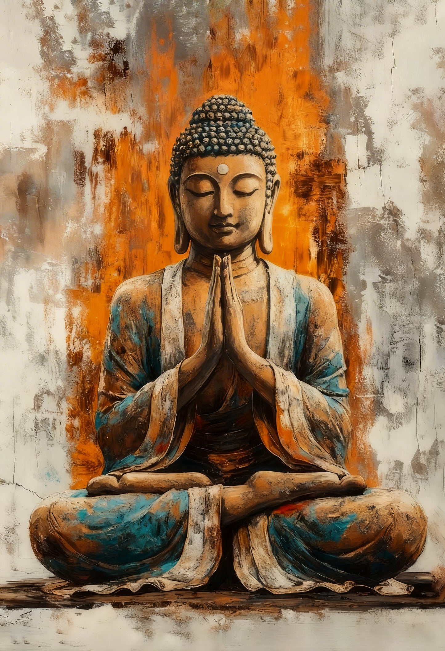 Buddha Meditation-Luxurious-Serenity & Wellness-3D Textured Wall Art | UV Embossed Canvas Wall Frame for Meditation Space
