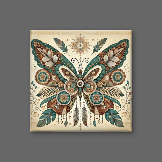 Butterfly Mandala Art-Luxurious-Wildlife & Animals-3D Textured Wall Art | UV Embossed Canvas Wall Frame for Home decor