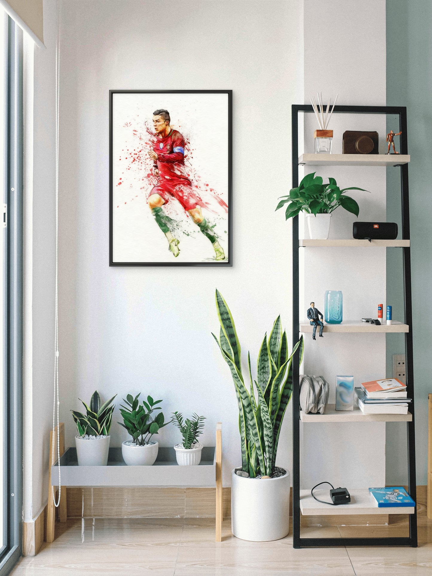Football Sport Cristiano Ronaldo-Luxurious-Lifestyle & Hobbies-3D Textured Wall Art | UV Embossed Canvas Wall Frame for Kids room and Sports area