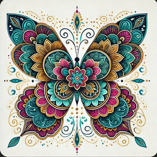 Colorfull-bohemian-style animal mandalas-Luxurious-Wildlife & Animals-3D Textured Wall Art | UV Embossed Canvas Wall Frame for Home decor