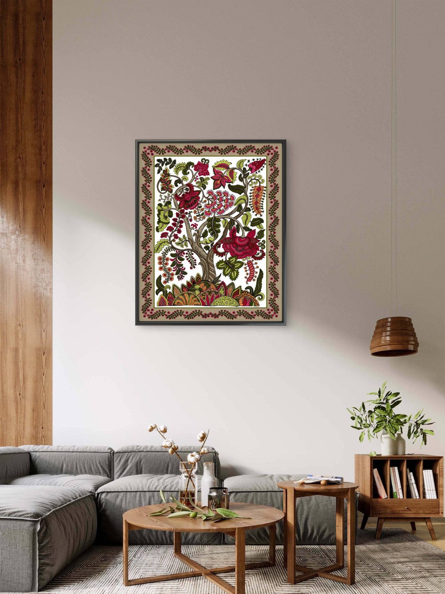 Colorful ornamental floral paisley shawl-Luxurious-Indian Culture &  Folk Art 3D Textured Wall Art | UV Printed Embossed Canvas Wall Frame for Home Decor,living Room