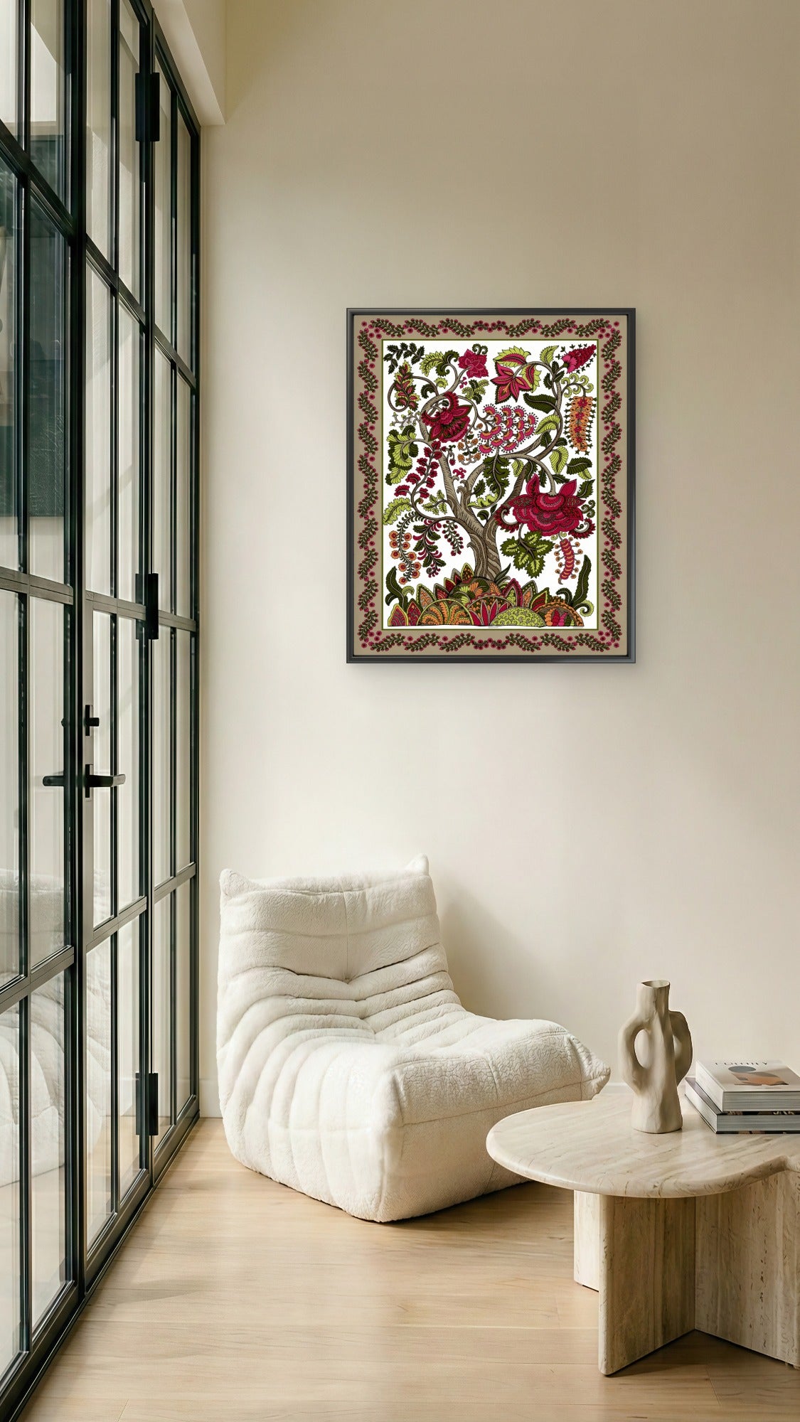 Colorful ornamental floral paisley shawl-Luxurious-Indian Culture &  Folk Art 3D Textured Wall Art | UV Printed Embossed Canvas Wall Frame for Home Decor,living Room