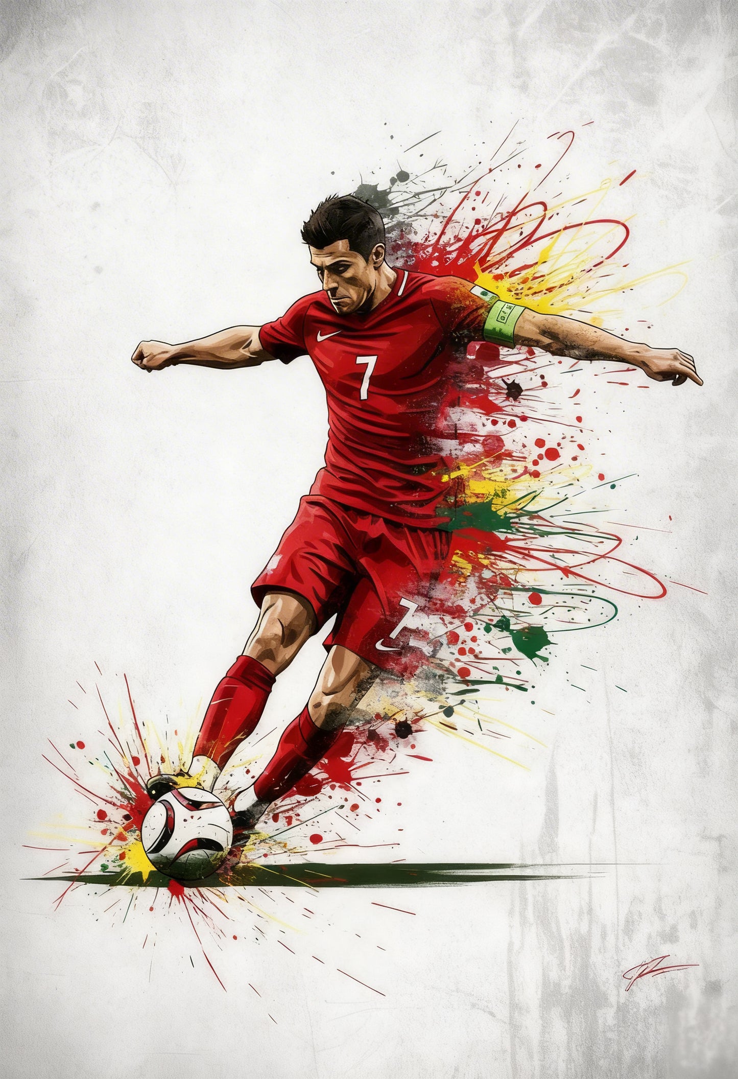 Cristiano Ronaldo-Luxurious-Lifestyle & Hobbies-3D Textured Wall Art | UV Embossed Canvas Wall Frame for Kids room and Sports area
