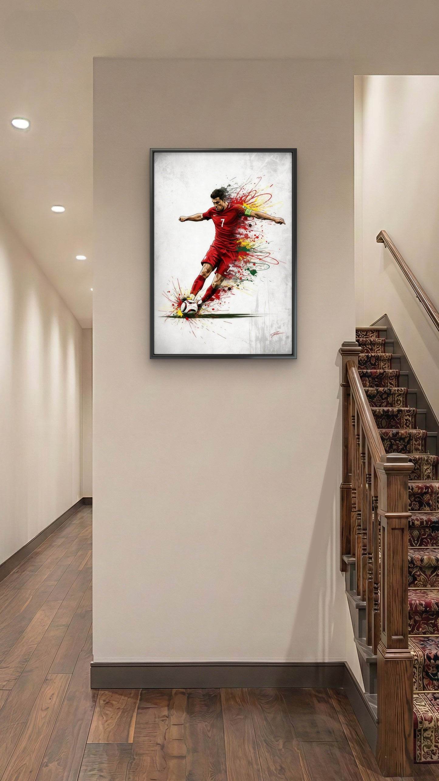 Cristiano Ronaldo-Luxurious-Lifestyle & Hobbies-3D Textured Wall Art | UV Embossed Canvas Wall Frame for Kids room and Sports area