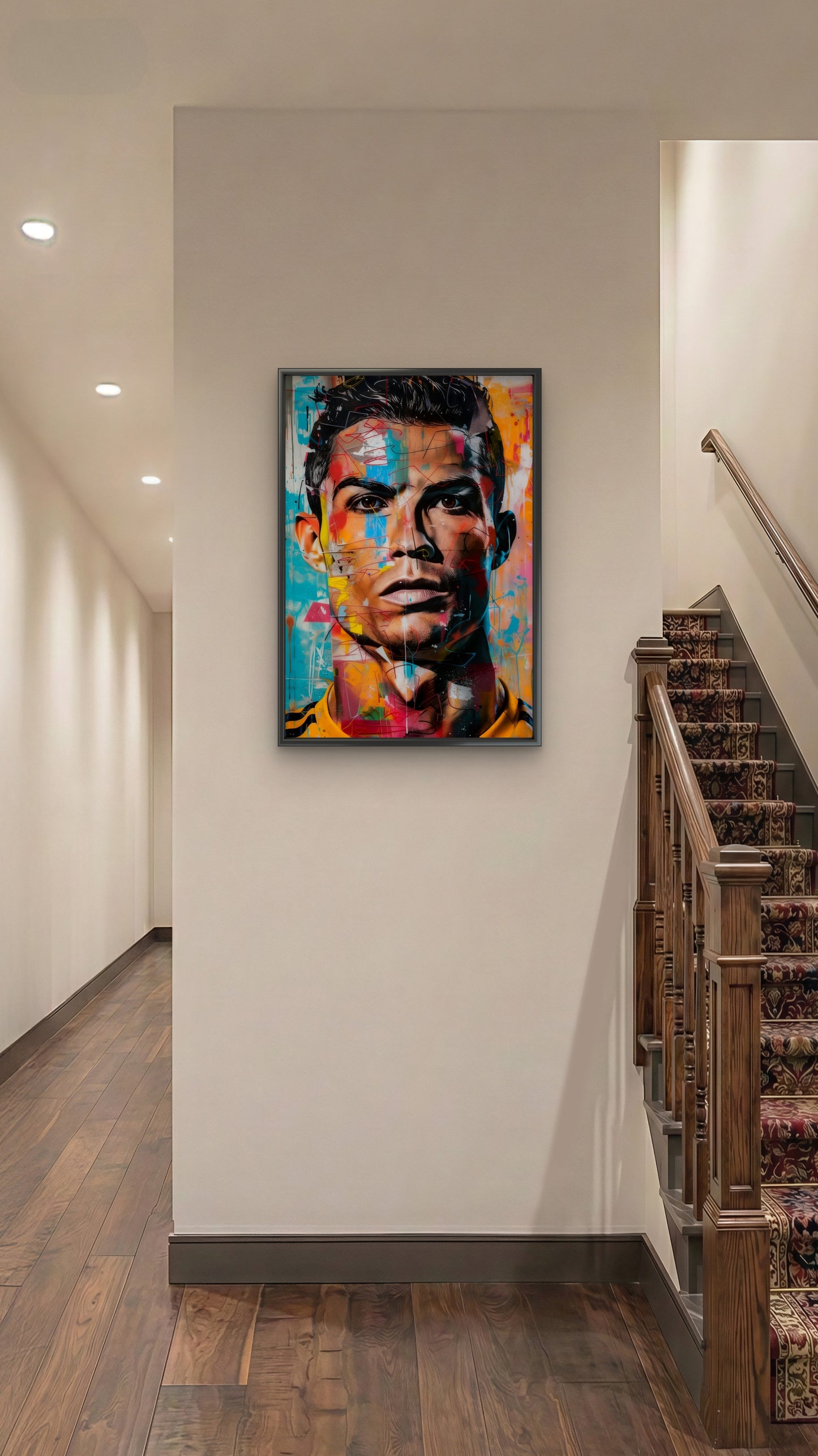Cristiano Ronaldo Abstract Portrait-Luxurious-Lifestyle & Hobbies-3D Textured Wall Art | UV Embossed Canvas Wall Frame for art gallery and Sports area