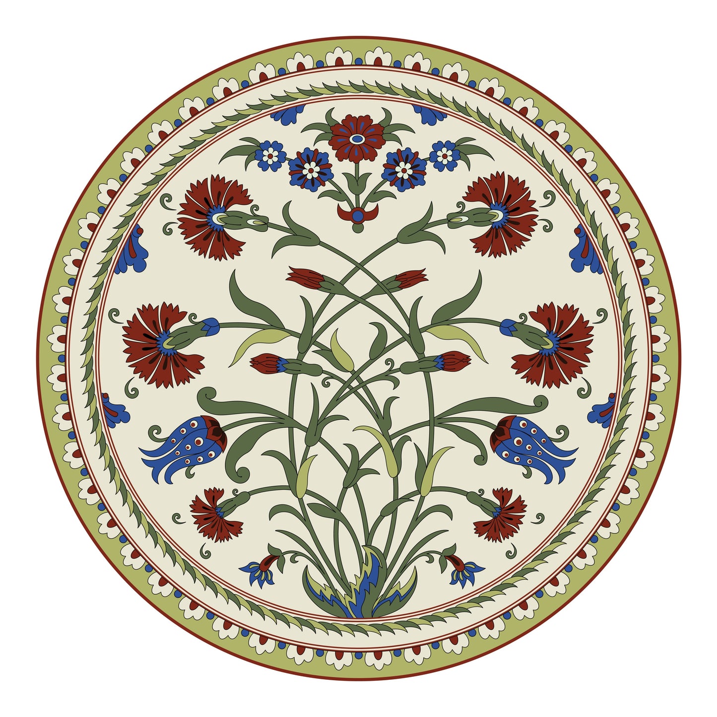 Decorative round floral pattern -Luxurious | 3D Textured Wall Art | UV Printed Embossed Canvas Wall Frame for living room