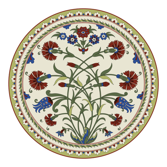 Decorative round floral pattern -Luxurious | 3D Textured Wall Art | UV Printed Embossed Canvas Wall Frame for living room