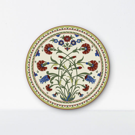 Decorative round floral pattern -Luxurious | 3D Textured Wall Art | UV Printed Embossed Canvas Wall Frame for living room