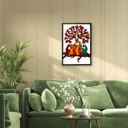 Deer Family in Harmony-Luxurious-Wildlife & Animals-3D Textured Wall Art | UV Embossed Canvas Wall Frame for Home decor