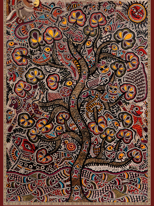 Digital textile kalamkari Allover pattern design-Luxurious-Indian Culture &  Folk Art 3D Textured Wall Art | UV Printed Embossed Canvas Wall Frame for Home Decor,living Room