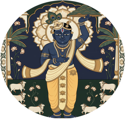 Lord Shreenathji-Luxurious | 3D Textured Wall Art | UV Printed Embossed Canvas Wall Frame for living room,home decor