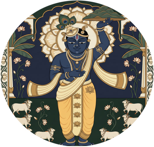 Lord Shreenathji-Luxurious | 3D Textured Wall Art | UV Printed Embossed Canvas Wall Frame for living room,home decor