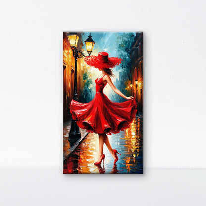 Expressive City Rain Night Luxurious-Lifestyle & Hobbies-3D Textured Wall Art | UV Embossed Canvas Wall Frame for Home decor and living room