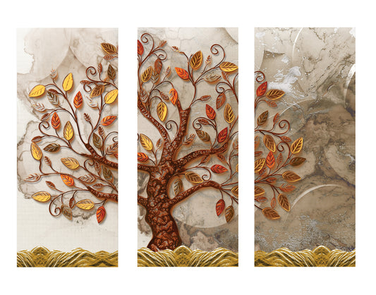 Frame-wall-3d-tree-leaves-3D Textured Wall Art | UV Embossed Canvas Wall Frame for Home decor