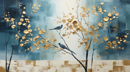 Silhouetted-elegance-abstract-trees-Luxurious-Wildlife & Animals-3D Textured Wall Art | UV Embossed Canvas Wall Frame for Home decor