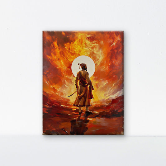 Fiery_warrior_chhatrapati_shivaji_maharaj Luxurious-Culture, Heritage & Folk Art-3D Textured Wall Art | UV Embossed Canvas Wall Frame for Home decor