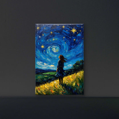 Meadow of the Swirling Skies-Premium-Cosmic & Fantasy-Cosmic & Fantasy-3D Textured Wall Art | UV Embossed Canvas Wall Frame for Kids room  and study room