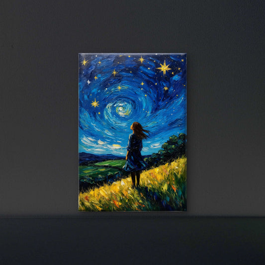 Meadow of the Swirling Skies-Premium-Cosmic & Fantasy-Cosmic & Fantasy-3D Textured Wall Art | UV Embossed Canvas Wall Frame for Kids room  and study room