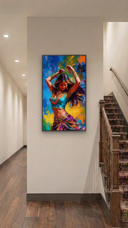Graceful_Celebration_Girl-Luxurious-Lifestyle & Hobbies-3D Textured Wall Art | UV Embossed Canvas Wall Frame for Kids living room and studio