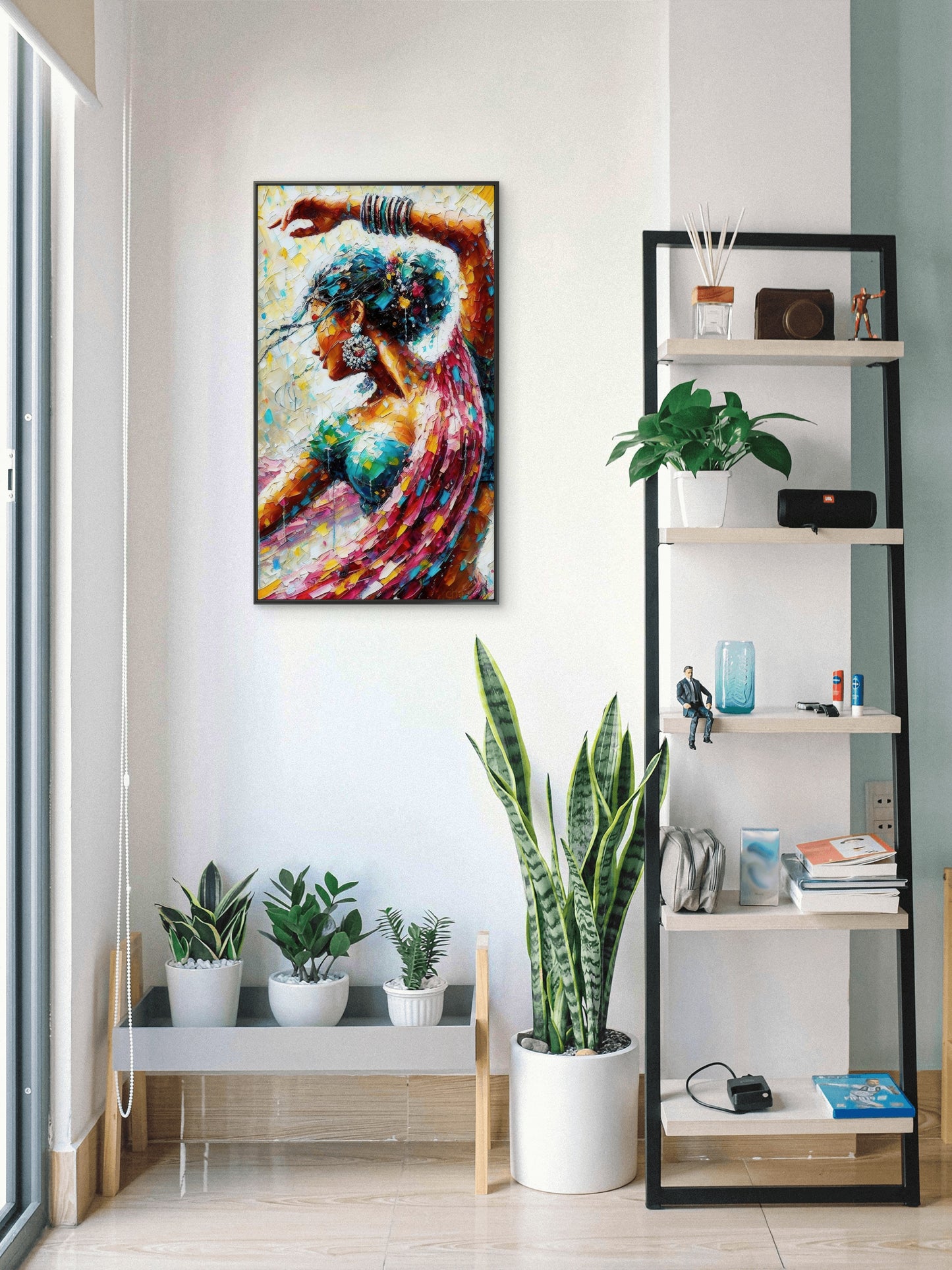 Heavy_Texture_Palette_Knife_Girl-Luxurious-Lifestyle & Hobbies-3D Textured Wall Art | UV Embossed Canvas Wall Frame for Living room
