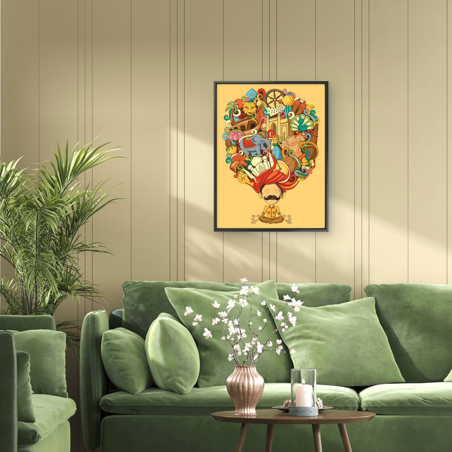 indian art-Luxurious-Indian Culture &  Folk Art 3D Textured Wall Art | UV Printed Embossed Canvas Wall Frame for Home Decor,living Room