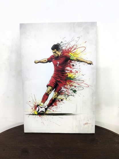 Cristiano Ronaldo-Luxurious-Lifestyle & Hobbies-3D Textured Wall Art | UV Embossed Canvas Wall Frame for Kids room and Sports area