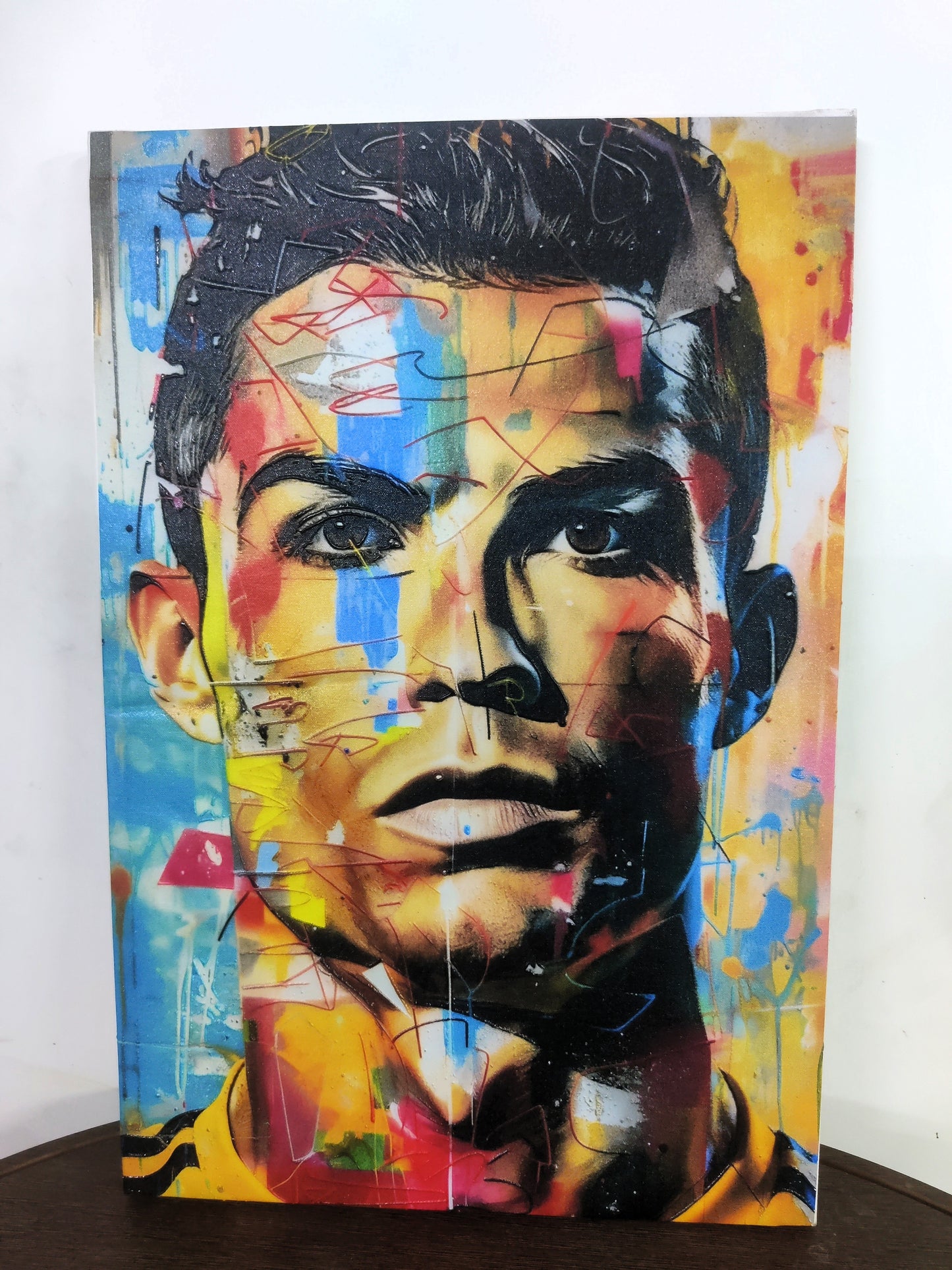 Cristiano Ronaldo Abstract Portrait-Luxurious-Lifestyle & Hobbies-3D Textured Wall Art | UV Embossed Canvas Wall Frame for art gallery and Sports area