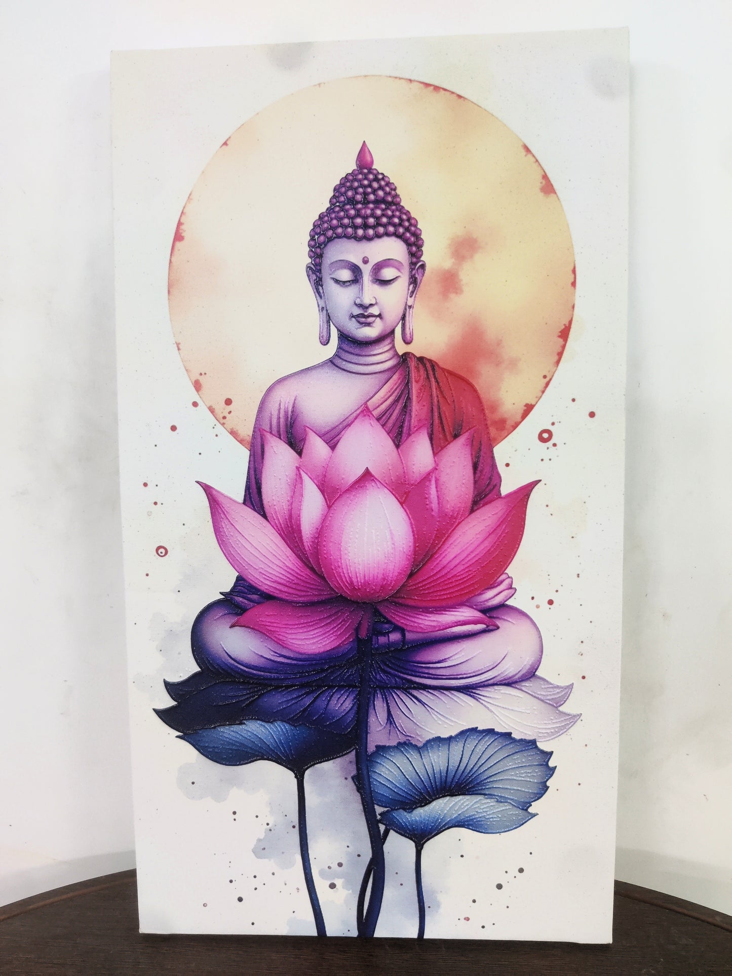 BUDHHA-Luxurious-Serenity & Wellness-3D Textured Wall Art | UV Embossed Canvas Wall Frame for Meditation Space