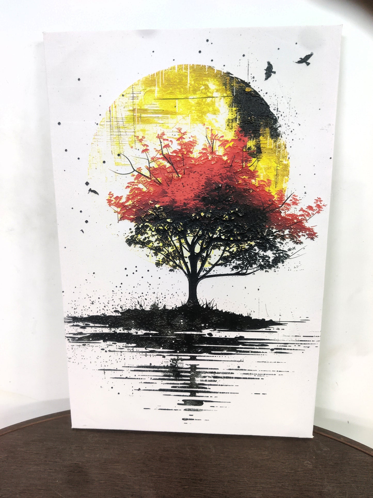 red-amarelo-tree-Luxurious-Nature and landscape | 3D Textured Wall Art | UV Printed Embossed Canvas Wall Frame for Home Decor,Living Room