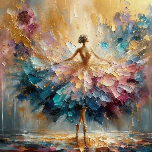 Impasto Ballerina Girl-Luxurious-Lifestyle & Hobbies-3D Textured Wall Art | UV Embossed Canvas Wall Frame for Home decor and living room
