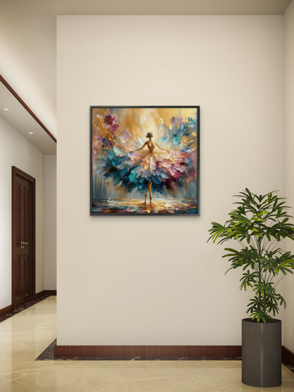 Impasto Ballerina Girl-Luxurious-Lifestyle & Hobbies-3D Textured Wall Art | UV Embossed Canvas Wall Frame for Home decor and living room
