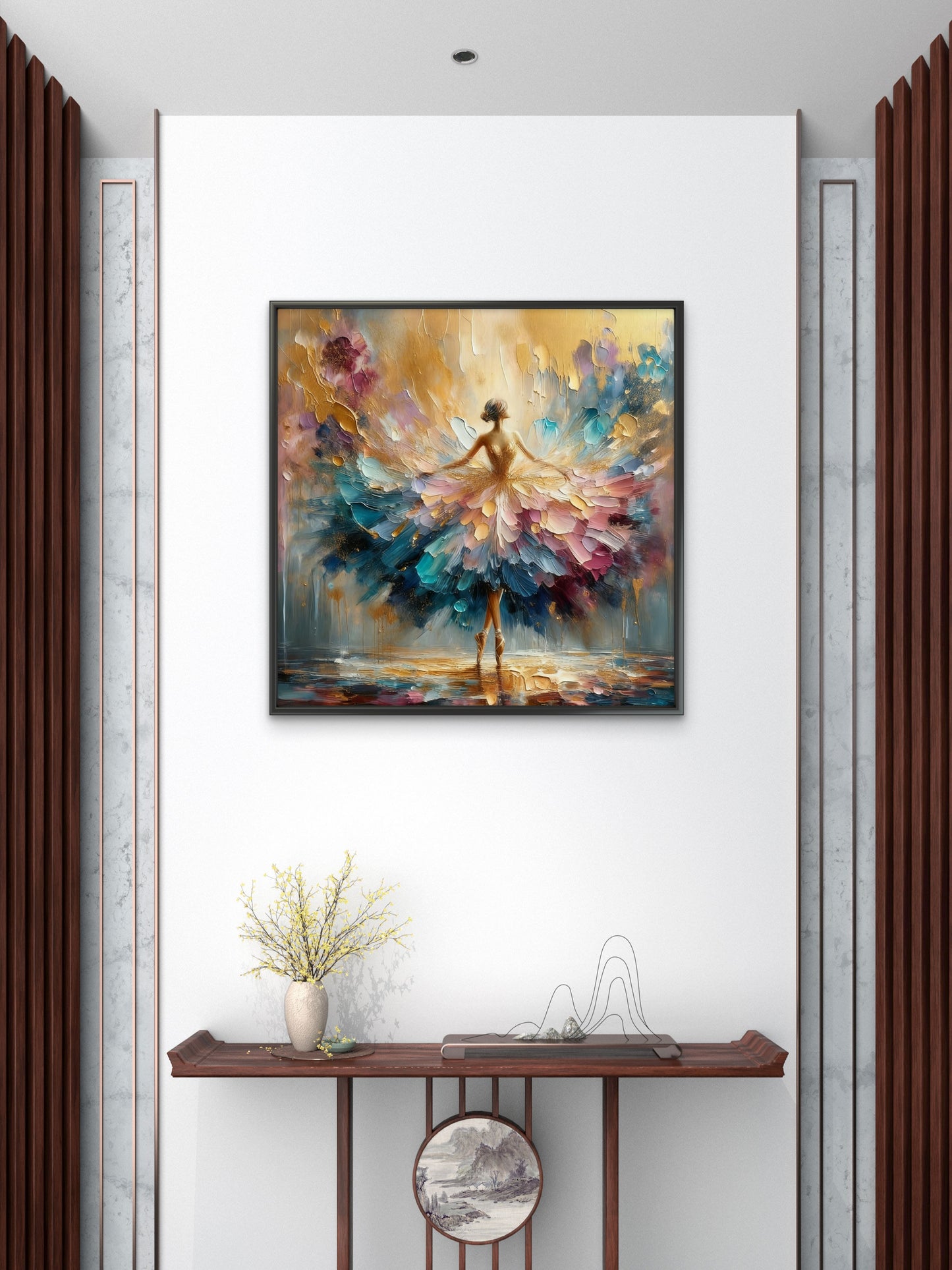 Impasto Ballerina Girl-Luxurious-Lifestyle & Hobbies-3D Textured Wall Art | UV Embossed Canvas Wall Frame for Home decor and living room