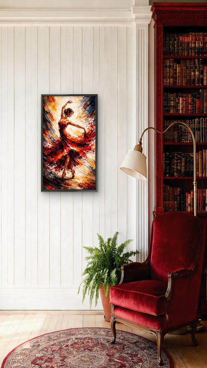Impasto Spanish Flamenco Dancer Luxurious- Lifestyle, Passions & Interests-3D Textured Wall Art | UV Embossed Canvas Wall Frame for Home decor