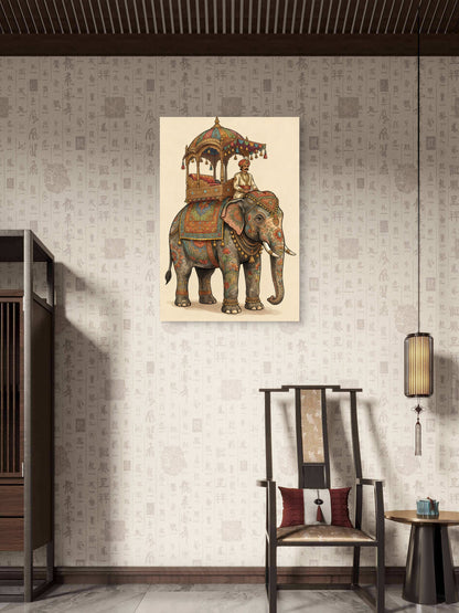 Indian Miniature Digital Painting-Luxurious-Indian Culture &  Folk Art 3D Textured Wall Art | UV Printed Embossed Canvas Wall Frame for Home Decor,living Room