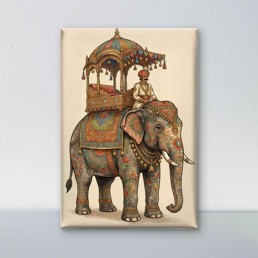 Indian Miniature Digital Painting-Luxurious-Indian Culture &  Folk Art 3D Textured Wall Art | UV Printed Embossed Canvas Wall Frame for Home Decor,living Room