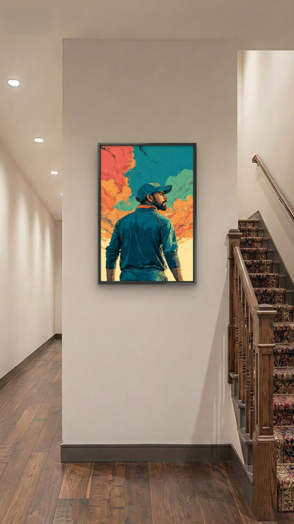 King Kohli-Luxurious-Lifestyle & Hobbies-3D Textured Wall Art | UV Embossed Canvas Wall Frame for Kids room and Sports area