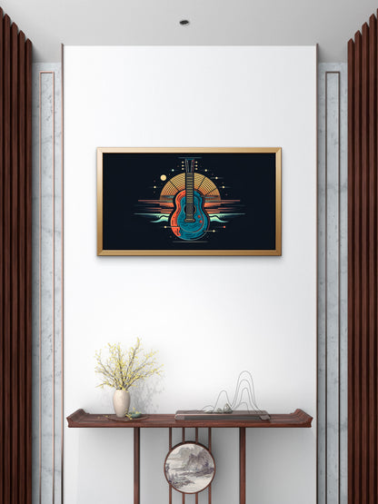 creative-illustration-with-electric-guitar-Luxurious-Lifestyle & Hobbies-3D Textured Wall Art | UV Embossed Canvas Wall Frame for office and gym