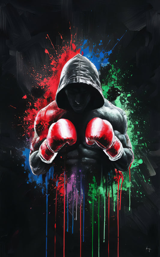 digital-art-style-boxing-day-celebration-professional-boxer-Luxurious-Lifestyle & Hobbies-3D Textured Wall Art | UV Embossed Canvas Wall Frame for Kids room and gym