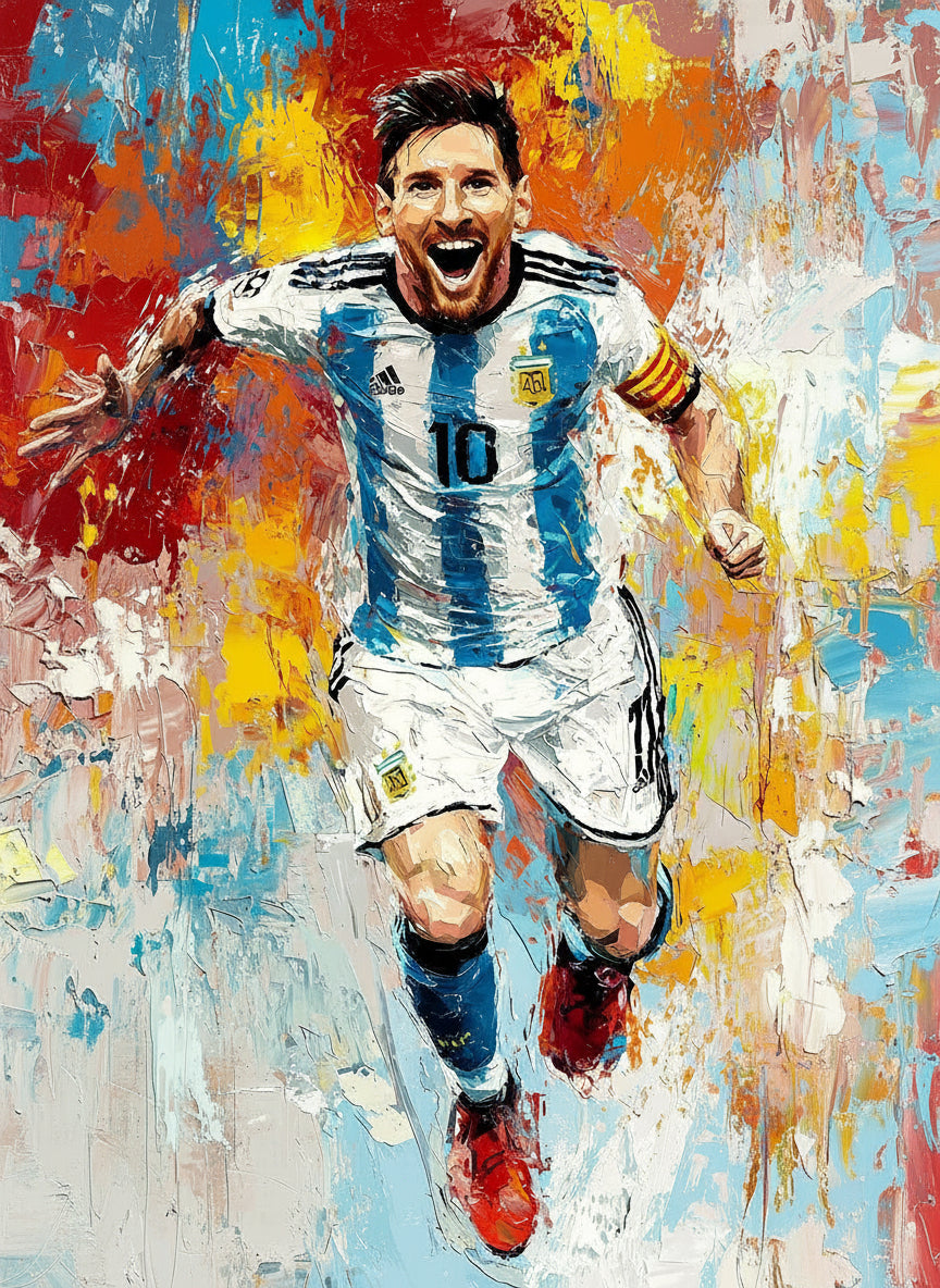 Lionel Messi The Eternal Icon-Luxurious-Lifestyle & Hobbies-3D Textured Wall Art | UV Embossed Canvas Wall Frame for Kids room and Sports area