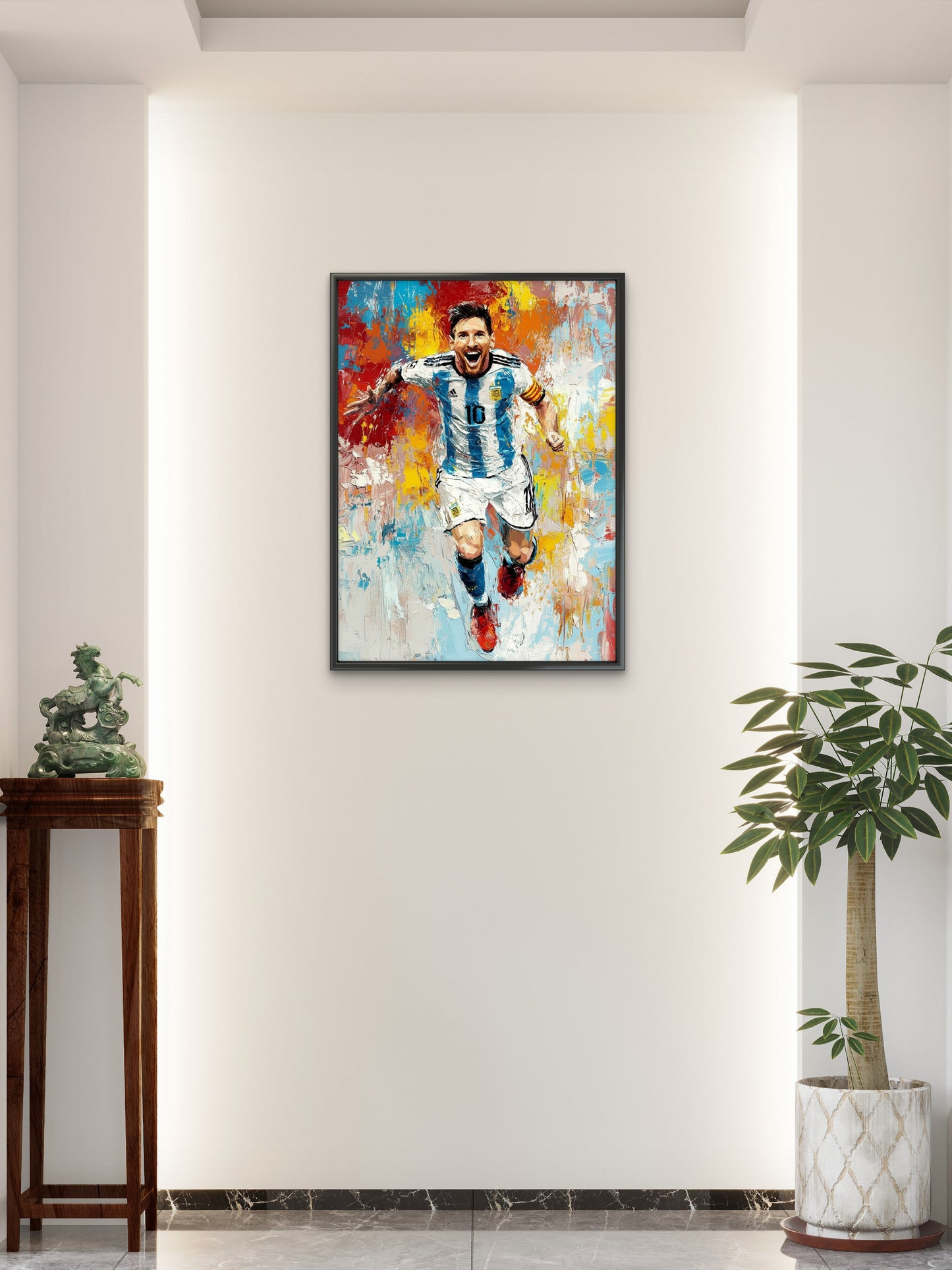 Lionel Messi The Eternal Icon-Luxurious-Lifestyle & Hobbies-3D Textured Wall Art | UV Embossed Canvas Wall Frame for Kids room and Sports area
