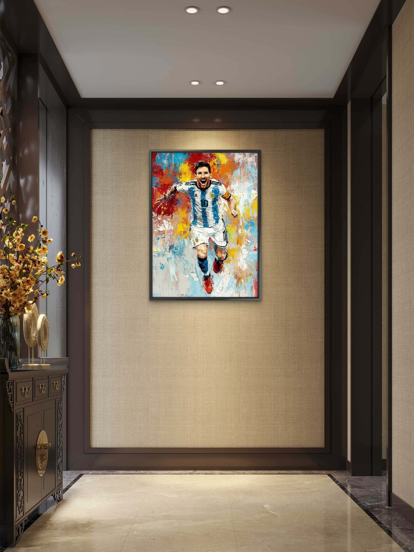 Lionel Messi The Eternal Icon-Luxurious-Lifestyle & Hobbies-3D Textured Wall Art | UV Embossed Canvas Wall Frame for Kids room and Sports area