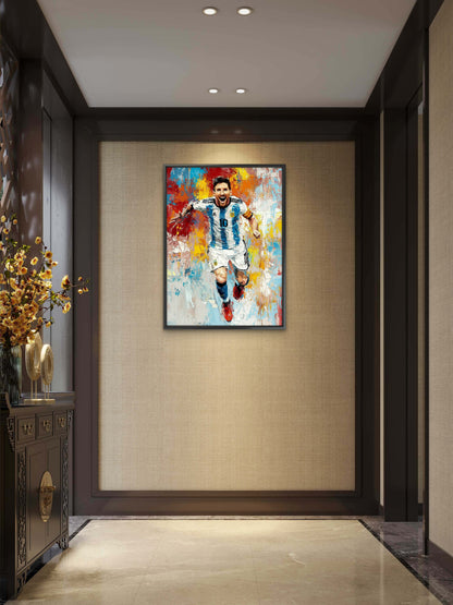 Lionel Messi The Eternal Icon-Luxurious-Lifestyle & Hobbies-3D Textured Wall Art | UV Embossed Canvas Wall Frame for Kids room and Sports area