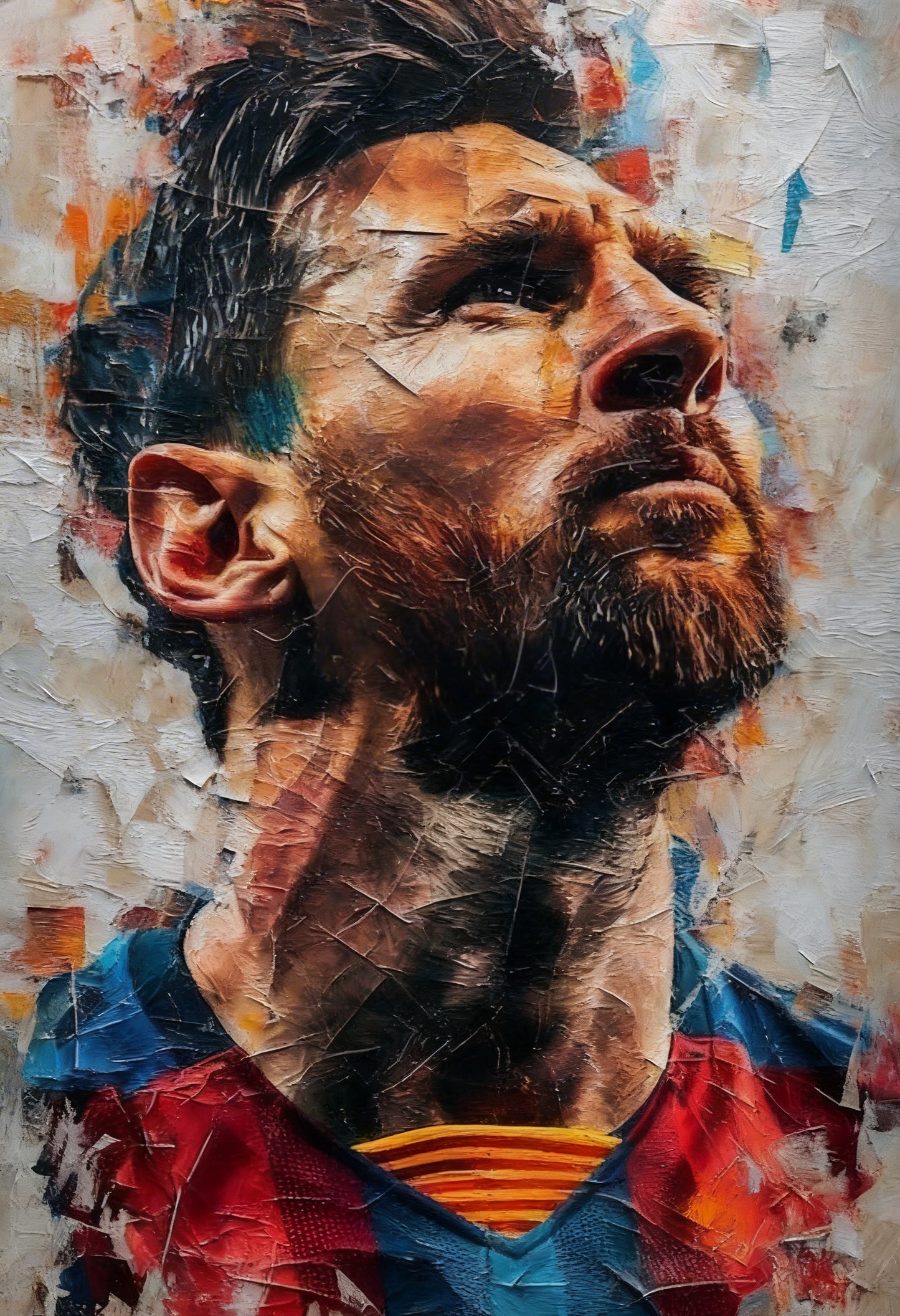 Lionel Messi-Luxurious | 3D Textured Wall Art | UV Printed Embossed Canvas Wall Frame for gym