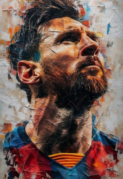 Lionel Messi-Luxurious | 3D Textured Wall Art | UV Printed Embossed Canvas Wall Frame for gym