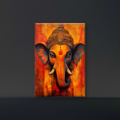 Lord Ganesha-Luxurious-Spiritual & Mindful 3D Textured Wall Art | UV Printed Embossed Canvas Wall Frame for Prayer room ,Meditation Space