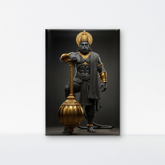 Lord Hanumanji-Luxurious-Spiritual & Mindful 3D Textured Wall Art | UV Printed Embossed Canvas Wall Frame for Prayer room ,Meditation Space